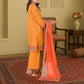 Vibrant Marigold Orange Digital Print 3-Piece Lawn Suit