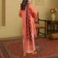 Elegant Peach & Maroon Digital Print 3-Piece Lawn Suit