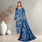 Luxury Blue Digital Printed 3-Piece Lawn Suit | Chiffon Dupatta & Dyed Cotton Trouser