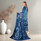 Luxury Blue Digital Printed 3-Piece Lawn Suit | Chiffon Dupatta & Dyed Cotton Trouser