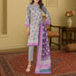Chic Grey & Royal Purple Digital Print 3-Piece Lawn Suit