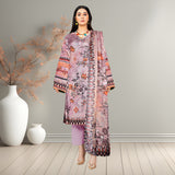 Multi Colour & Purple Digital Printed 3-Piece Lawn Suit |Bamber Chiffon Dupatta
