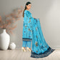 Refreshing Turquoise Blue Digital Printed 3-Piece Lawn Suit | Bamber Chiffon Dupatta